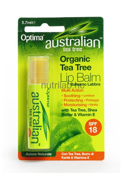 OPTIMA Ausztrál bio teafaolaj ajakbalzsam shea vajjal és E-vitaminnal 5,7 ml